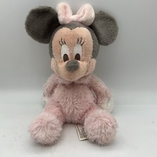 Disney Parks Minnie Mouse Plush Rattle 9" Stuffed Animal Pink Baby Toy Soft