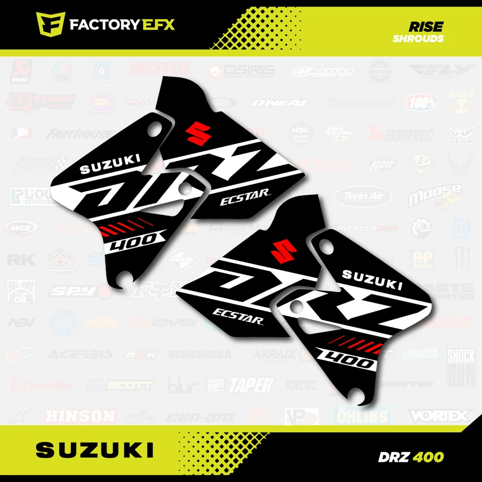 Black Red Rise Racing Graphic Kit fits Suzuki Drz400 Drz 400 Drz400sm 400sm - Image 4 of 4