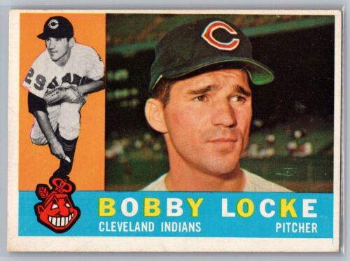 1960 Topps Baseball Card Bobby Locke RC Cleveland Indians #44 EX