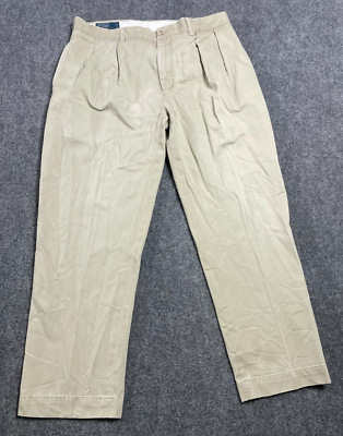 Polo Ralph Lauren Men's Ethan Pants 100% Cotton Pleated Beige
