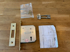 3 lever deadlock (2.5 inch, 64mm) - NEW (with keys, faceplate, )