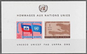 Haiti 1958 #C135a Souvenir Sheet MNH UN and Flags