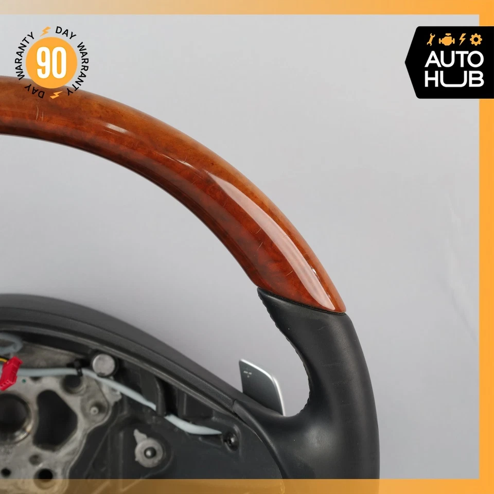 Volante 09-12 Mercedes R230 SL550 SL600 madeira com câmbio de pás preto fabricante de equipamento original - Imagem 4 de 4