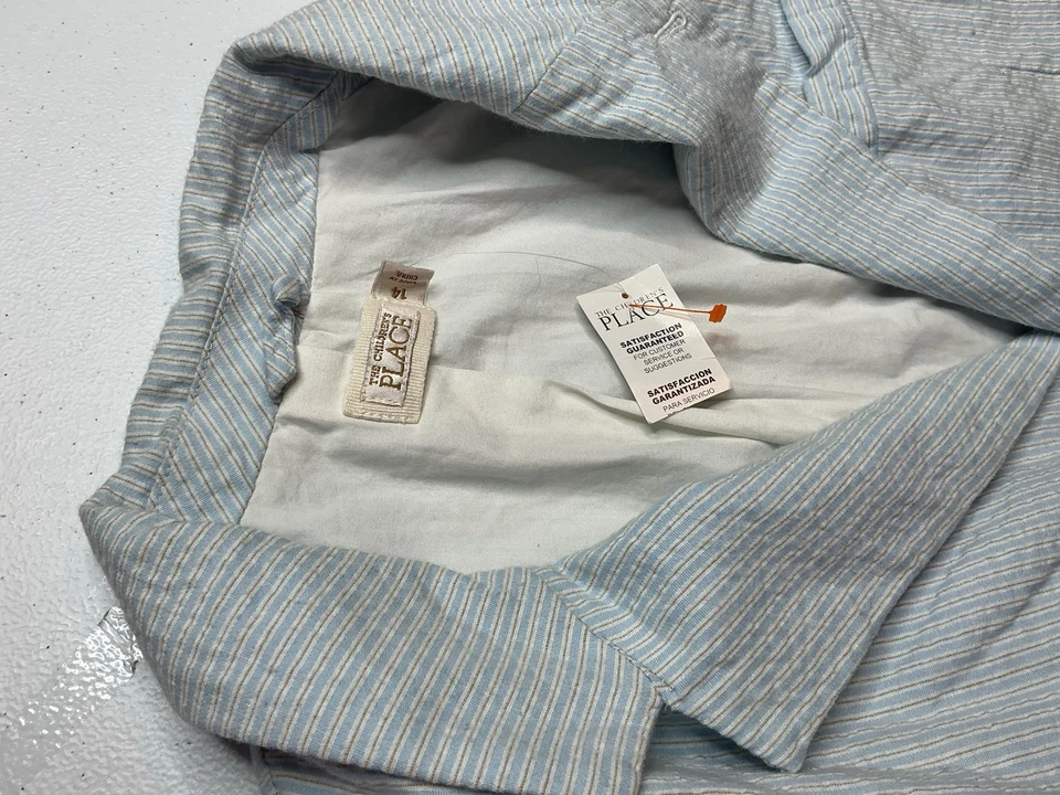 Blazer The Childrens Place Blanco (Niños 14 Azul Rayado Foto 4 de 4