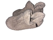 LL Bean Women's Natural Tan Polyester Fleece Lined Cozy Slipper Booties Size 8m