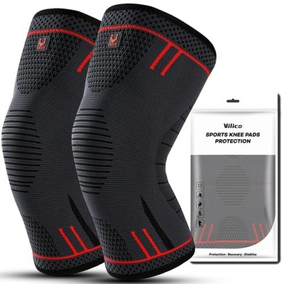 2x Kniebandage Sport Kniestütze | Knieschoner mit Kompression | Ideal für Fitnes