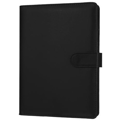 A5 Binder 6 Ring, Refillable Notebook Planner Cover, PU Leather Binder Black