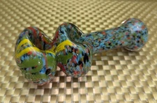 5" Frit Double Bowl Tobacco Smoking Pipe Thick Collectible Pipe