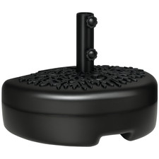 Outsunny Half Round Patio Umbrella Base for 3.8 cm or 4.8 cm Pole, Black