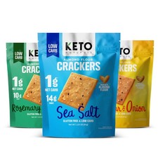 Keto Crackers (Sea Salt, Rosemary & Garlic, Cheddar & Onion) Variety pack, lo...
