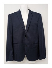 Primark Slim Fit Navy Suit Jacket Mens Size 42S Polyester Viscose Lined Stretch