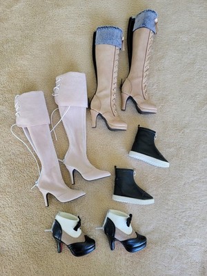 Used BJD Shoe Lot fits Smart Doll Dollfie Dream 1/3 SD Doll Shoes Unbranded