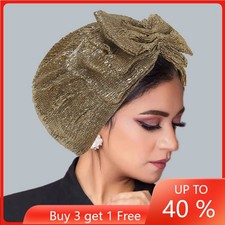 Fashion Women Bowknot Turban Hijab Hat Muslim African Head Wrap Bonnet Chemo Cap