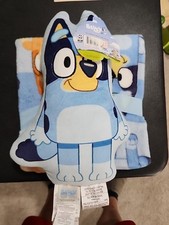 Bluey Shaped Pillow and Throw Set 40" x 50" Brand New