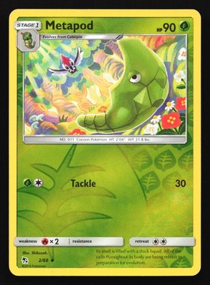 Metapod 2/68 Hidden Fates Uncommon Reverse Holo Pokemon Card