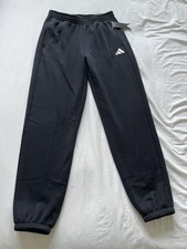 adidas girls xl Sweatpants joggers Black Fleece Elastic Waist Pockets NWT