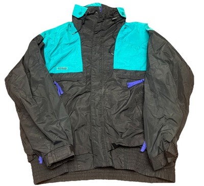 Vintage Columbia Men s Bugaboo Black and Purple Winter Ski Jacket Size L Q3