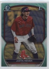 2023 Bowman Draft Chrome Aqua Wave Refractor 65/125 Justin Riemer #BDC-182 09an