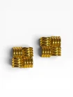 Vintage Clip On Earrings Gold Tone 3/4” Wide 80s Costume Jewelry