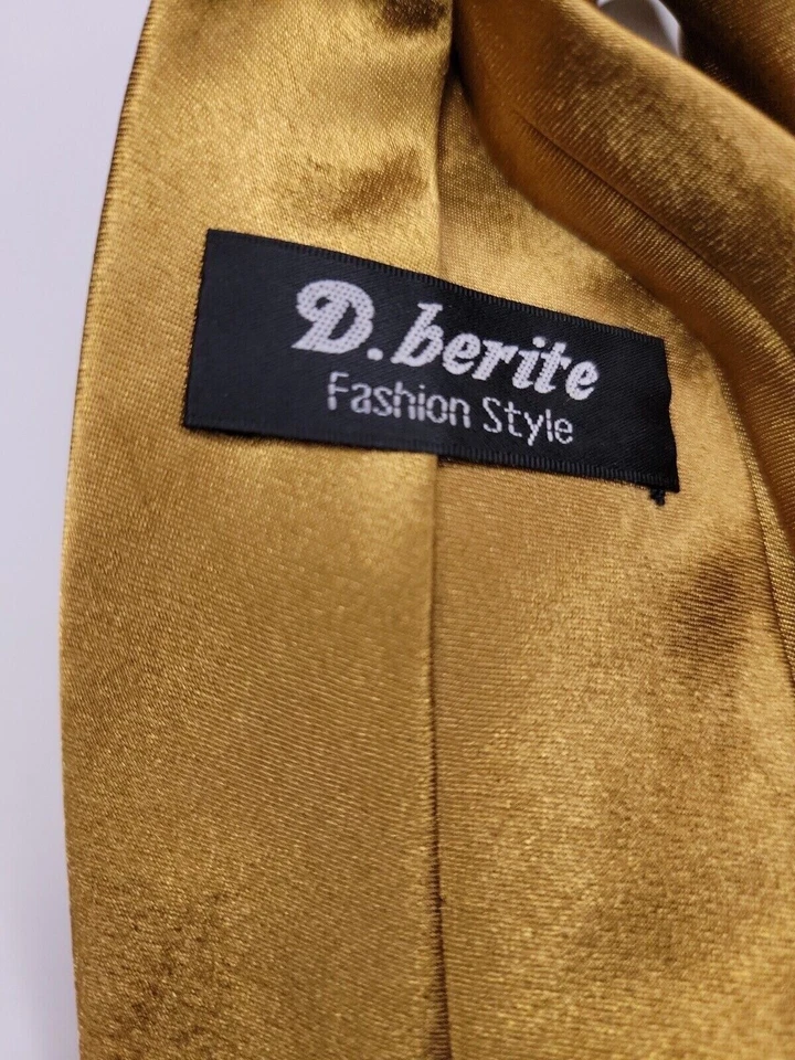 Corbata formal para hombre D Berite 58"Lx4"W corbata de cuello marrón Foto 3 de 4