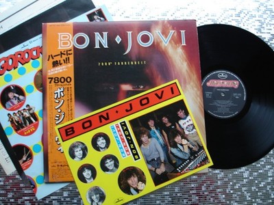 Bon Jovi  ~ 7800° Fahrenheit ~ Japanese LP w/Promo Inserts Mercury 28PP-1001