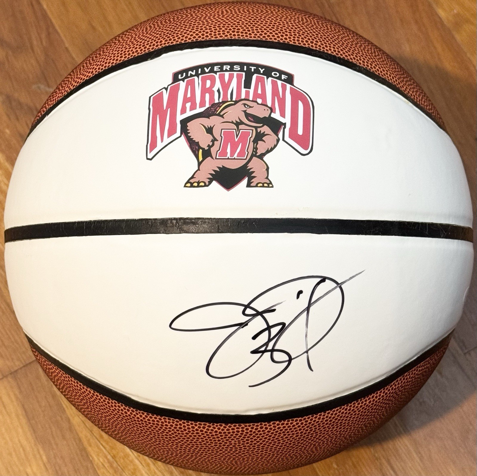 Juan Dixon Autographed Signed Maryland Terrapins Logo Basketball Champs JSA 