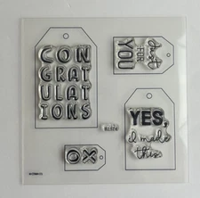 NEW! CTMH Close To My Heart My Acrylix Stamp Set B1574 I Made This Sentiments