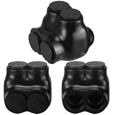 3 Pcs Black Insulated Multi Cable Connectors Vinyl Coated Wire Insulated Spli...