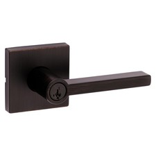 Kwikset 740HFLSQTV1-S Halifax Single Cylinder Keyed Entry Door Lever Set with Sq