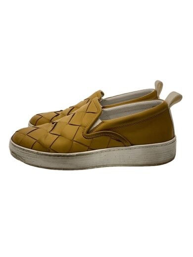 Bottega Veneta Yellow Leather Maxi Intrecciato Low Top Sneakers Size 40