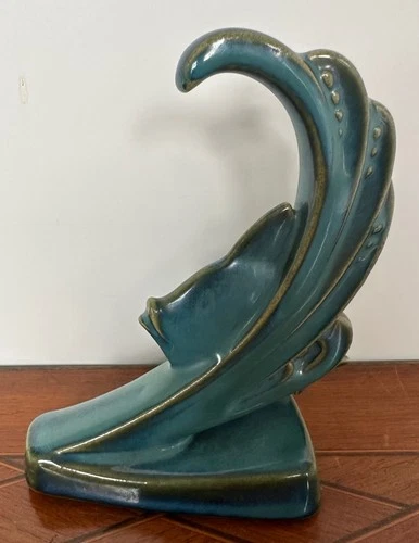 Roseville Pottery Rozane Pattern 5" Fish Ornament Shape #1 Blue Brown High Glaze