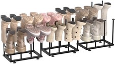 Free Standing Shoe Rack Organizer, Black Metal Tall Boot Holder, Space-Saving...