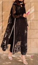 Pakistani/Indian ready to wear festive embroidered black 3 piece