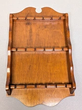 Vintage Spoon Wooden Collectors Hanging Display Rack Souvenir - 18 Spoons