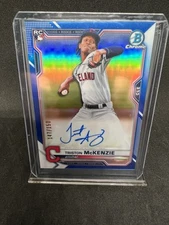 2021 Bowman Chrome - Rookie Autographs Triston McKenzie Blue Refractor /150