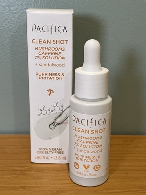 Pacifica Clean Shot Mushrooms Caffeine 7% Puffiness Serum Sandalwood 0.80