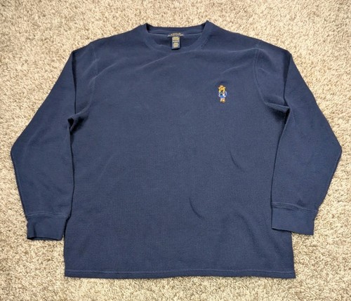 Polo Ralph Lauren Hemd Herren 2XL Blau Nachtwäsche Thermo Polo Bear Langarm - Bild 1 von 7