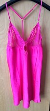 Boux Avenue Amara Chemise Pink Satin & Lace Chemise rrp£45
