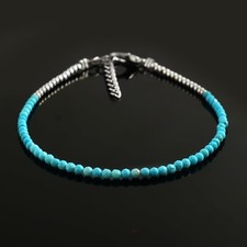 100 Natural Arizona Turquoise Gemstone Beads Bracelet 7 inches Bracelet