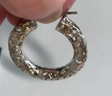 Sterling Silver Hoop Earrings. Gorgeous Southwestern Sundance Loop