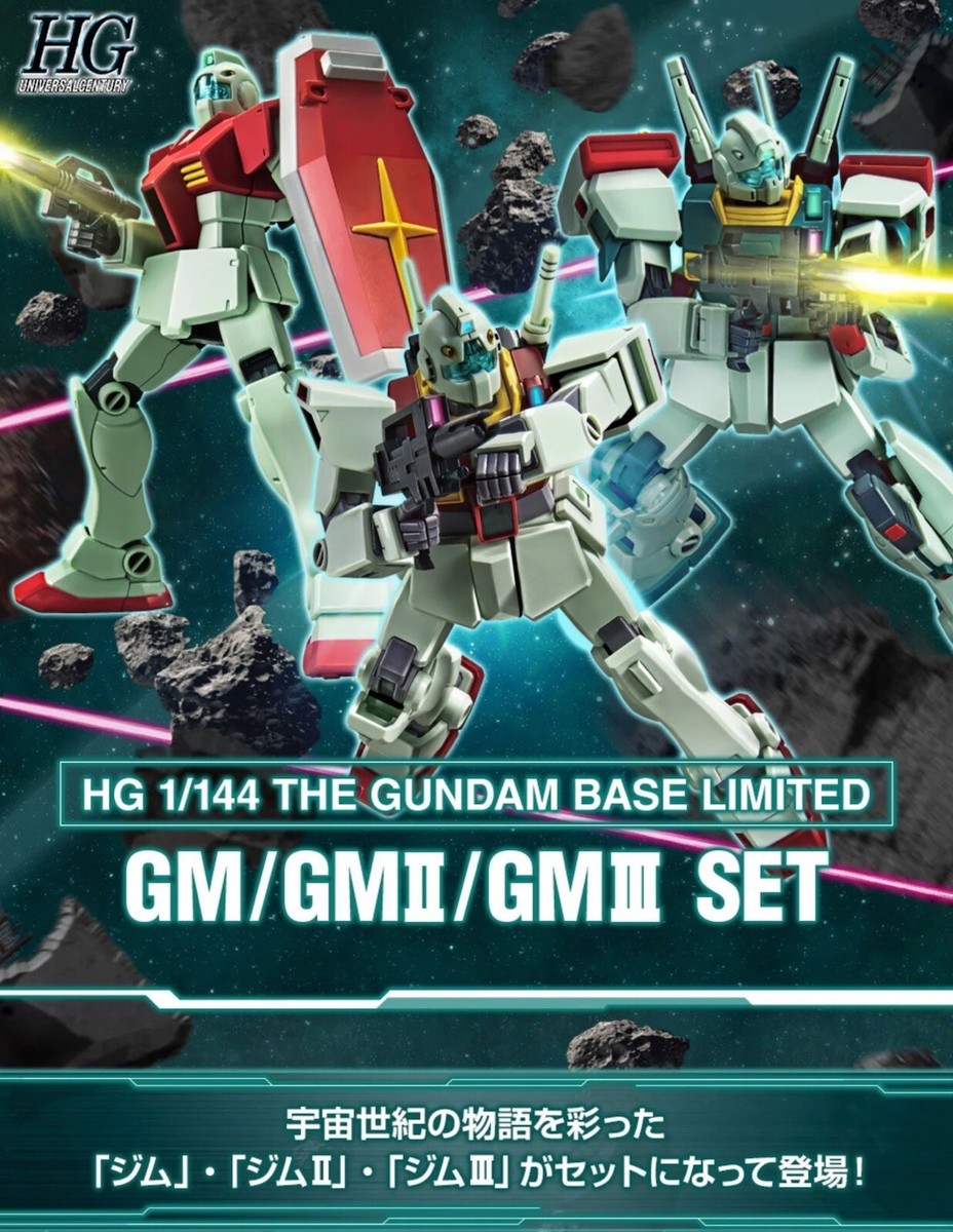 HG 1/144 GM Set- GM GM II GM GM III Model Kit Set Gundam Base