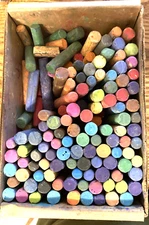 Prang Ambrite Colored Chalk Crayons 510-144 Used Drawing Art Artist Sidewalk