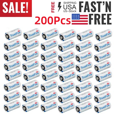 #ad Lot 1 200 Pcs 1400mAh CR123A 123A Lithium Battery 3.0V Li ion Camera Batteries $89.99