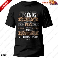 69th Birthday T-Shirt Legends Born In 1955 Vintage Retro Birthday Gift Tee for M