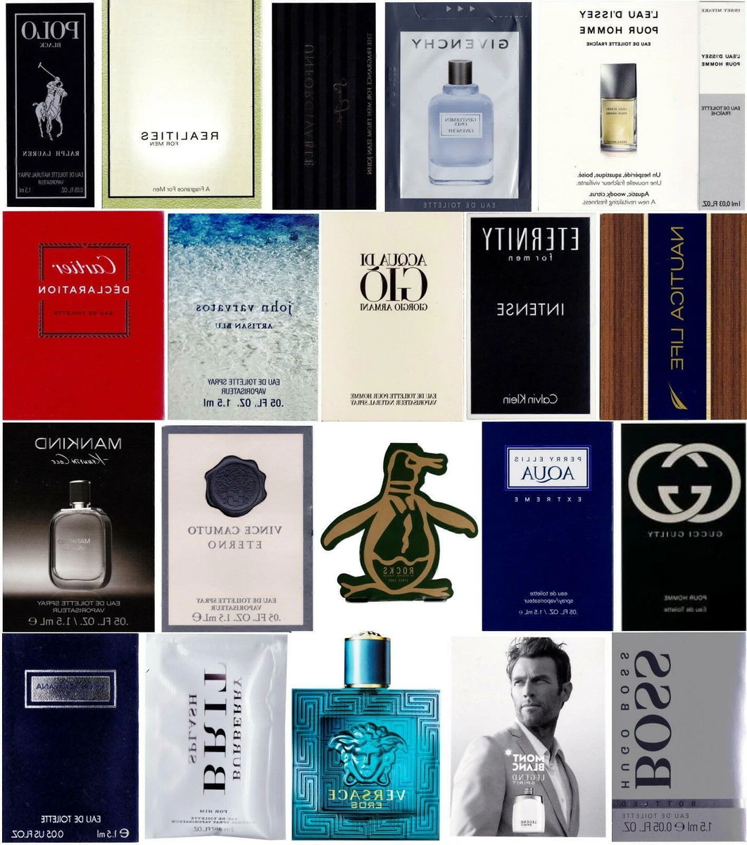 Random Most Favorite/Popular Men Fragrance Sampler Set - Lot of 5