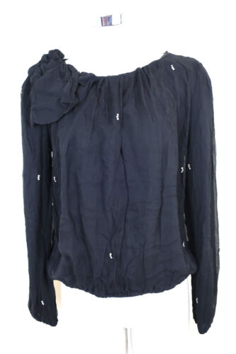 Camicia VALENTINO Couture nera seta impreziosita maniche lunghe piccola 38 4 6 - Foto 1 di 15