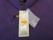 F/X Fusion Sweater Men's Large 1/4 Neck Button Cotton Cashmere Long Sleeves New
