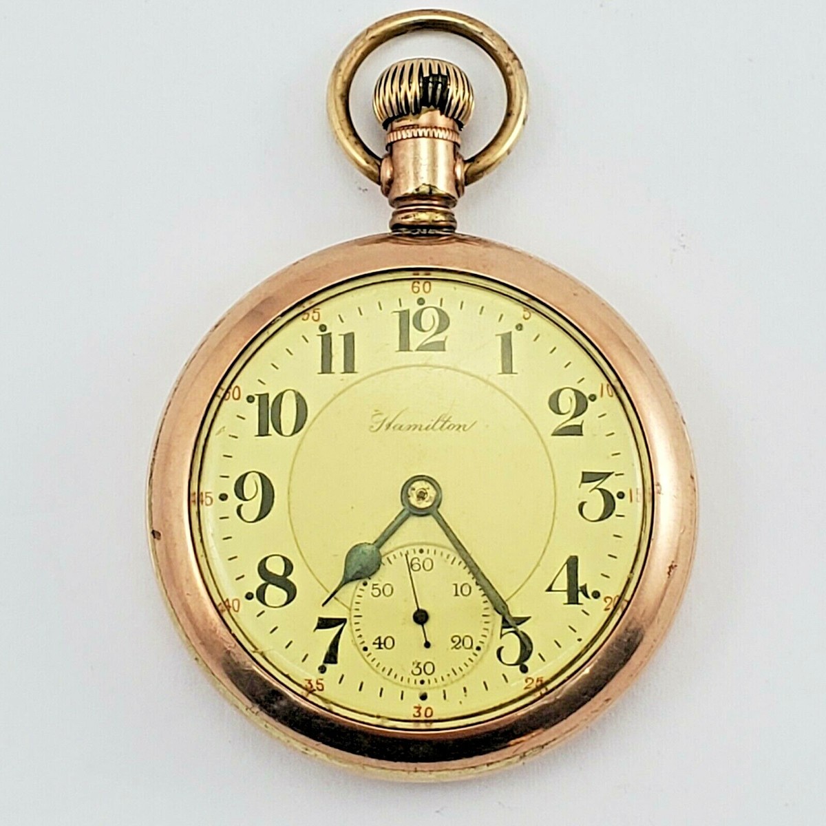 ［OH済み］Hamilton ゴールド アナログ懐中時計 Antique Hamilton Pocket Watch 21/Jewel Model/2 Grade/992 Open Face