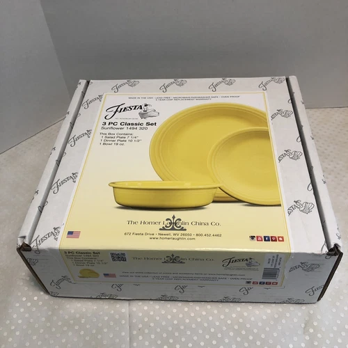 Fiesta Fiesta-ware New In Box 3 Pc Classic Set Place Setting Sunflower 1494 320