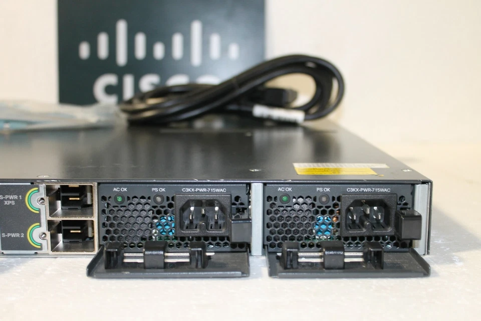 Cisco WS-C3750X-24P-S C3KX-SM-10G w/Dual AC-1 Year Warranty - Image 4 of 4